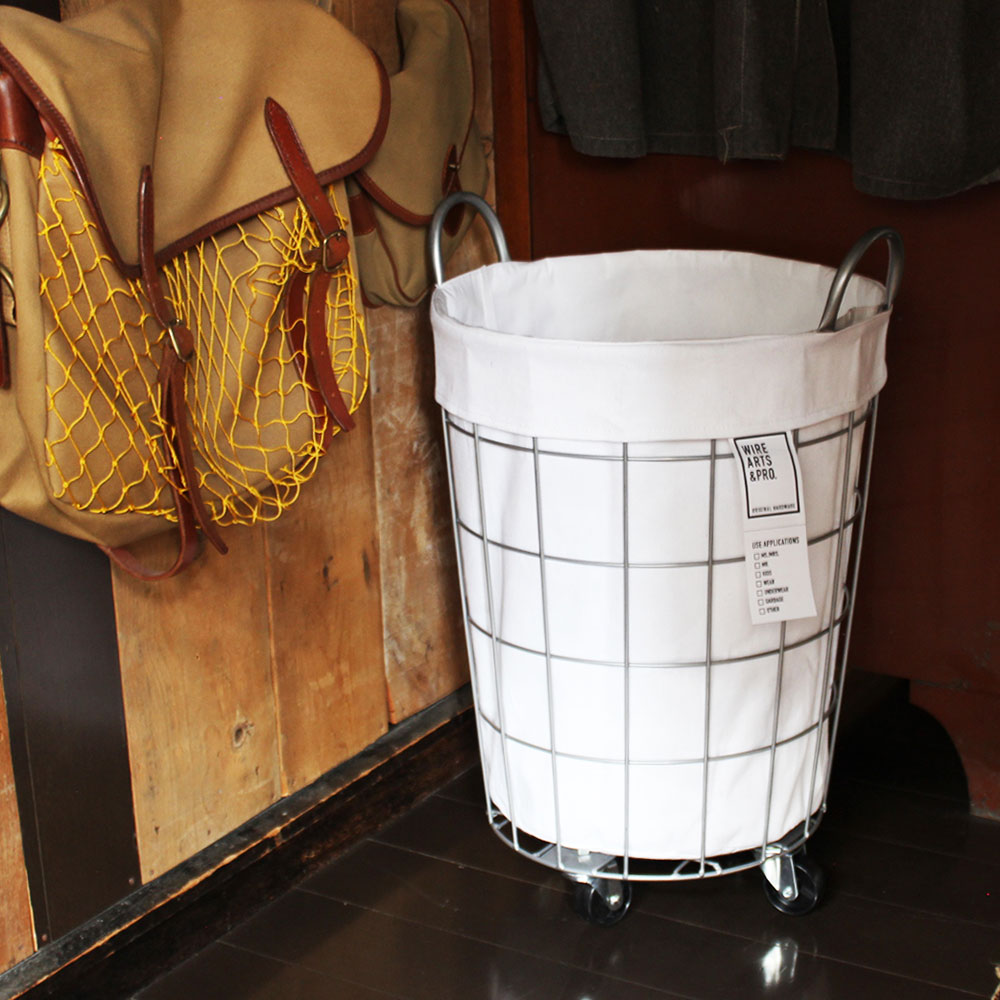 【在庫処分セール】ランドリーバスケット キャスターWIRE ARTS & PRO ランドリー ラウンド バスケット33L キャスター付 メルクロス BRID | 
