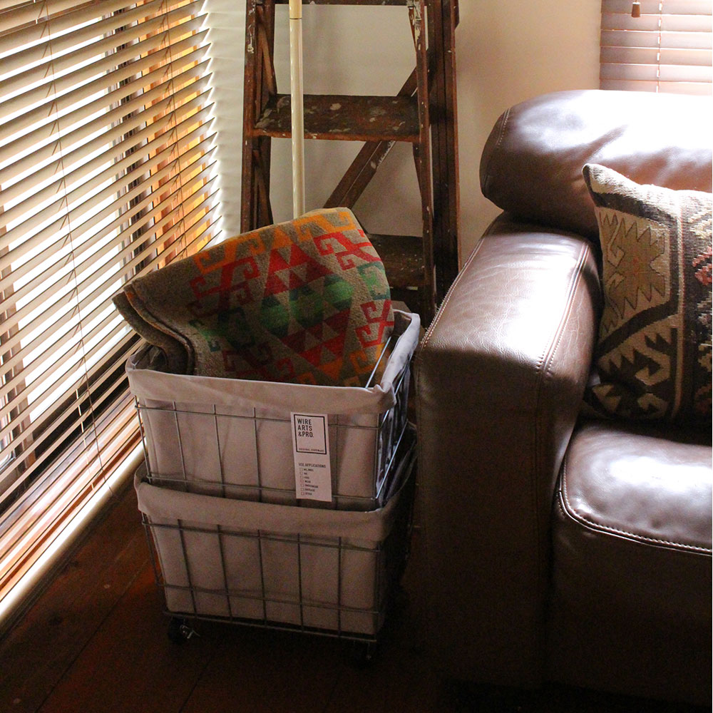 【在庫処分セール】スタッキング バスケット 2 キャスター付 洗えるカバー 幅36×奥行27×高さ47cm 収納ボックス 収納箱 WIRE ARTS&PRO メルクロス BRID |  | 13