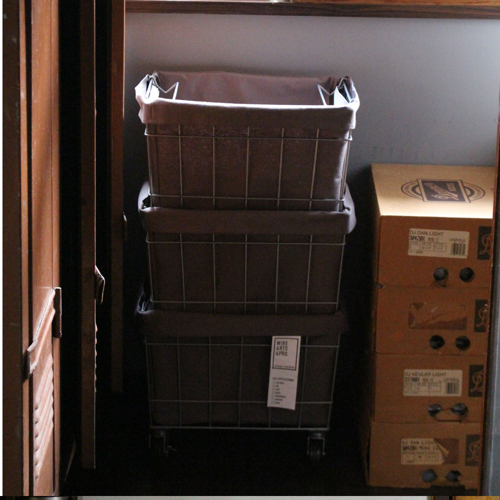 【在庫処分セール】スタッキング バスケット 3 キャスター付 洗えるカバー 幅36×奥行27×高さ65cm 収納ボックス 収納箱 WIRE ARTS&PRO メルクロス BRID |  | 13