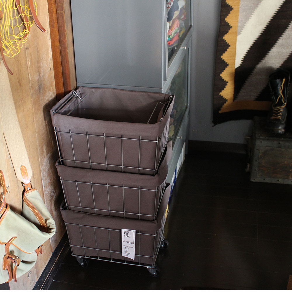 【在庫処分セール】スタッキング バスケット 3 キャスター付 洗えるカバー 幅36×奥行27×高さ65cm 収納ボックス 収納箱 WIRE ARTS&PRO メルクロス BRID |  | 02