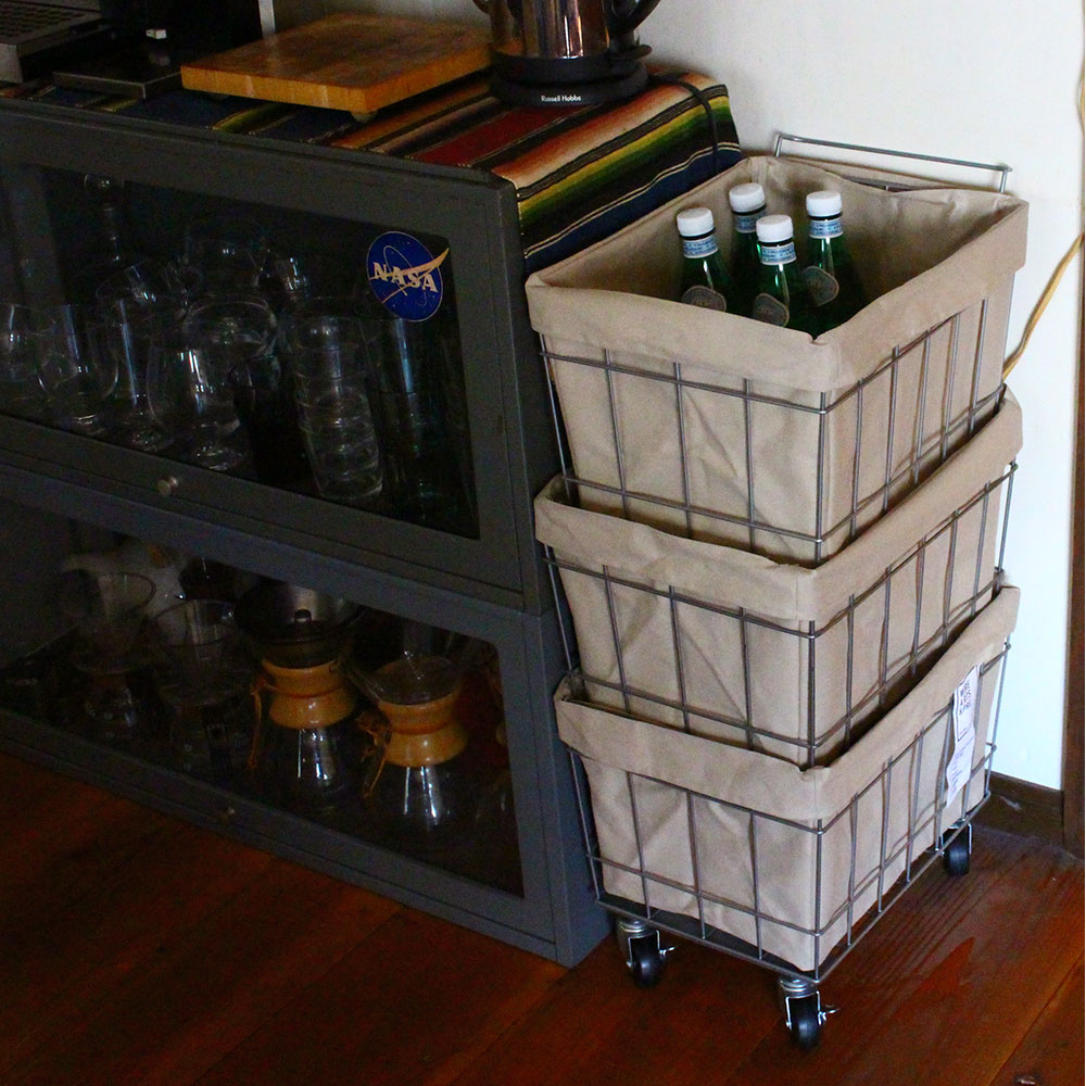 【在庫処分セール】スタッキング バスケット 3 キャスター付 洗えるカバー 幅36×奥行27×高さ65cm 収納ボックス 収納箱 WIRE ARTS&PRO メルクロス BRID |  | 04