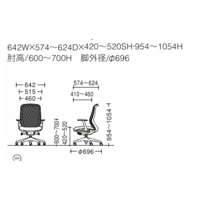 オカムラ シルフィー  C645XR  ハイバック メッシュ デザインアーム 固定肘 樹脂脚 BKフレーム｜make-space｜02