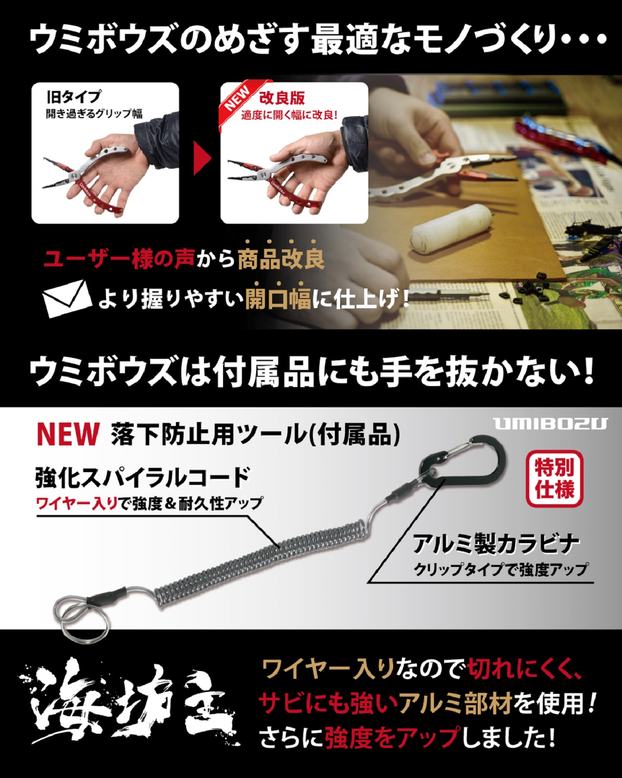 フィッシングプライヤー 墨絵モデル UMIBOZU ウミボウズ フィッシュ