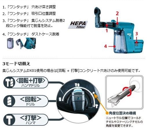 マキタ 【正規店】 24mm充電式ハンマドリル HR244DRGXV(6.0Ah マキタ 【正規店】 24mm充電式ハンマドリル HR244DRGXV(6.0Ah