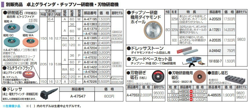 マキタ Makita A-61385 平形砥石 粒度60 150mm研削砥石 結合度K 砥粒WA