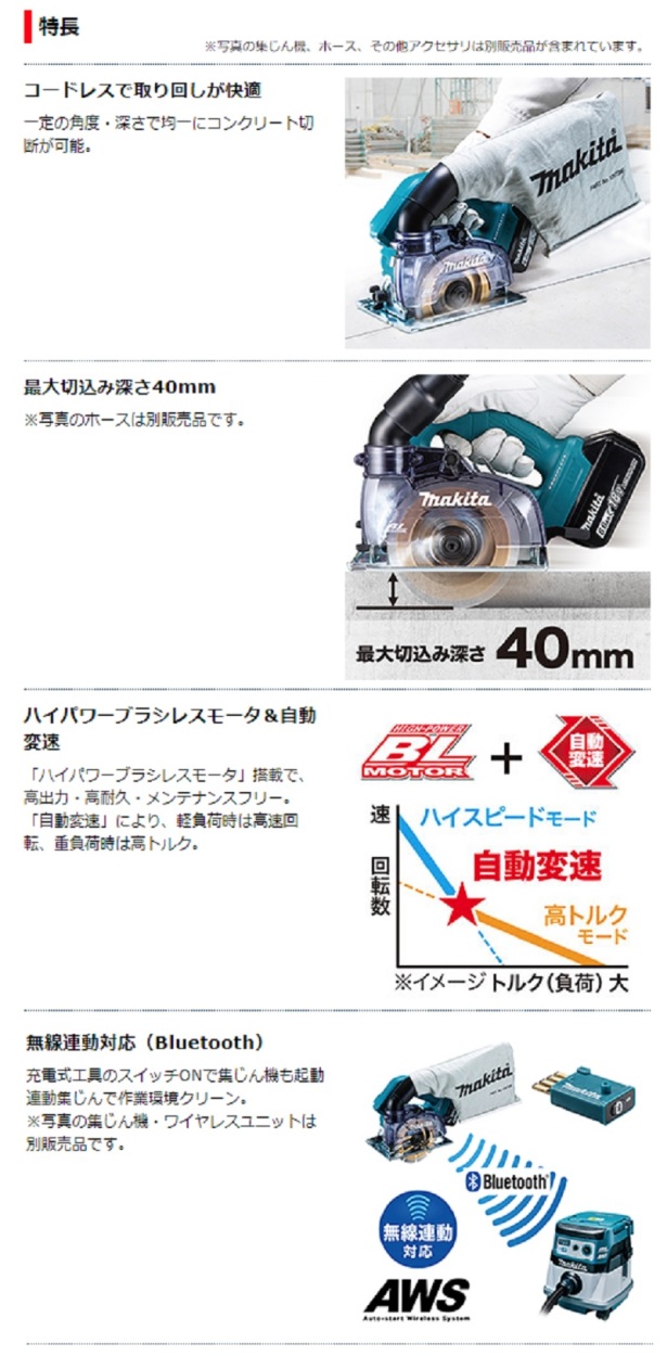 特別販売③新品 マキタ CC500DRGX 18V-125mm充電式防じんカッタ ダイヤモンドホイ－ル付 新品 コンクリートカッター