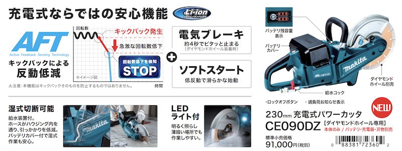 マキタ makita 18V 36V 充電式パワーカッタ CE090DZ 本体のみ - お得国産