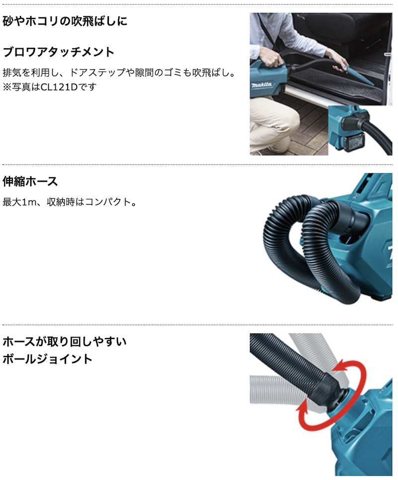 マキタ 【正規店】 makita 18V コードレス掃除機 充電式