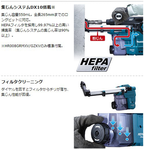 マキタ（makita） 【正規店】 充電式ハンマドリル HR008GRMX 40Vmax