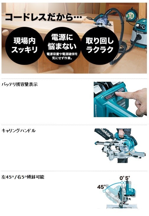 新到着 マキタ P5倍 正規店 新2段スライドヤマムラ独自の Ac100v機同等の切断力 Makita 本体のみ バッテリ 充電器別売 ハイパワーブラシモータ搭載 36v 18v 2 Ls714dz マルノコ スライド 充電式 190mm 切断工具 切断機 Www Drabblecast Org