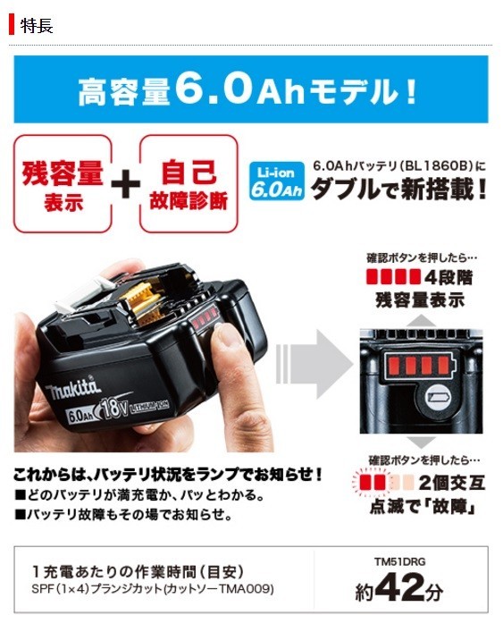 マキタ TM51DRT ※訳アリ 充電式マルチツール18V 純正バッテリー1個付き