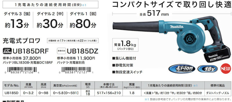 出産祝いなども豊富 マキタ 充電式ブロワ UB185DZ 本体のみ snow peak