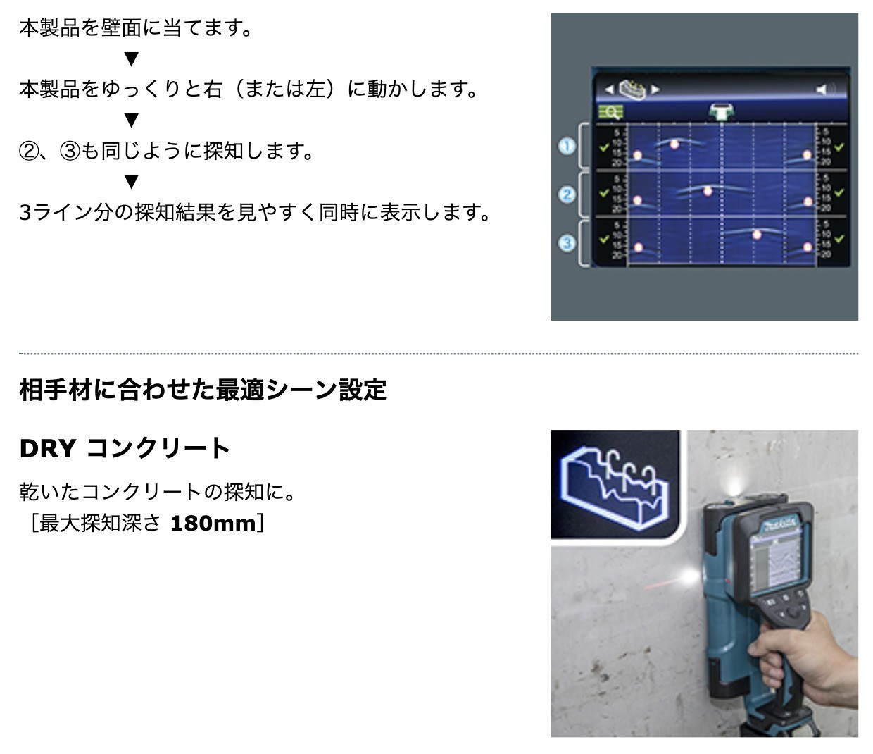 マキタ 充電式ウォールディテクタ WD181DZK L01-01 未使用品 マキタ（makita） 14.4V/18V充電式ウォールディテクタ WD181DZK(本体