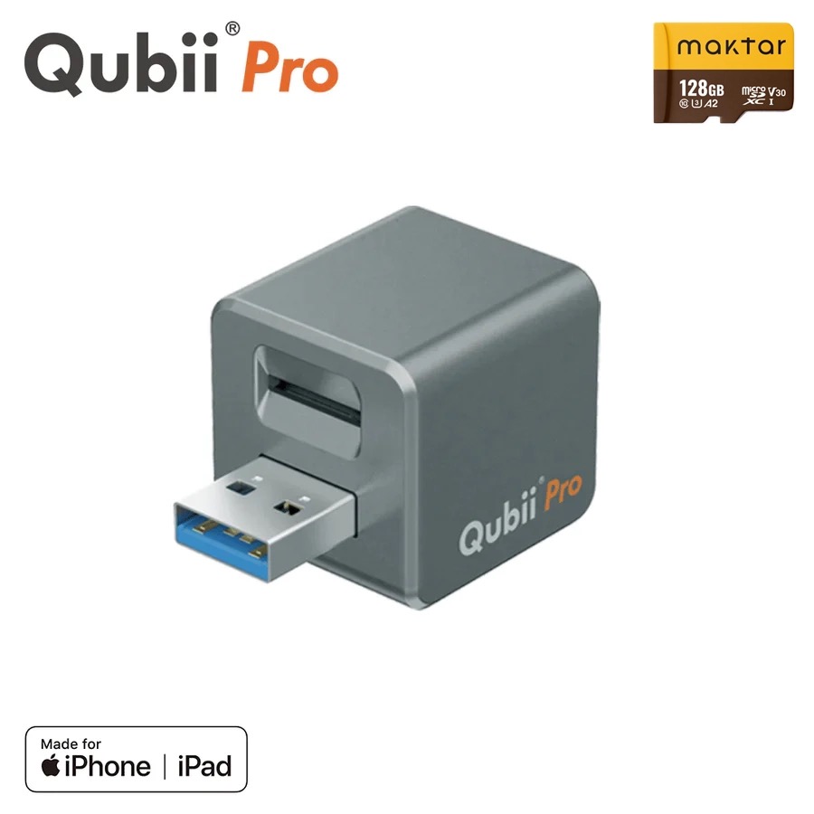 Qubii Pro 128G Type-A 充電しながら自動バックアップ iphone iPad iOS バックアップ usbメモリ ipad 容量不足解消 機種変更 メーカー10年保証 MFi認証 USB-A |  | 02