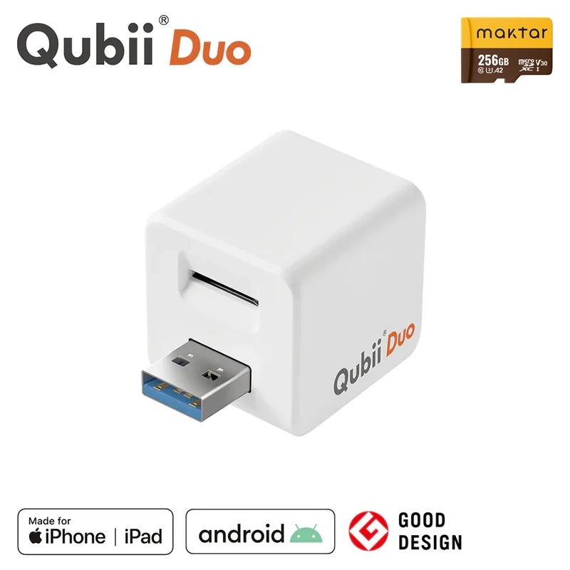 Qubii Duo 256G Type-A 充電しながら 自動バックアップ iphone iOS バックアッ プ usbメモリ ipad android カードリーダー 容量不足解消 メーカー10年保証 USB-A |  | 01