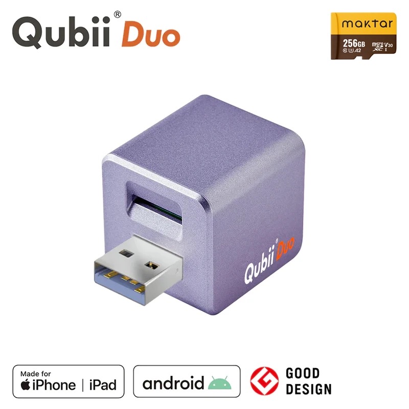 Qubii Duo 256G Type-A 充電しながら 自動バックアップ iphone iOS バックアッ プ usbメモリ ipad android カードリーダー 容量不足解消 メーカー10年保証 USB-A |  | 02