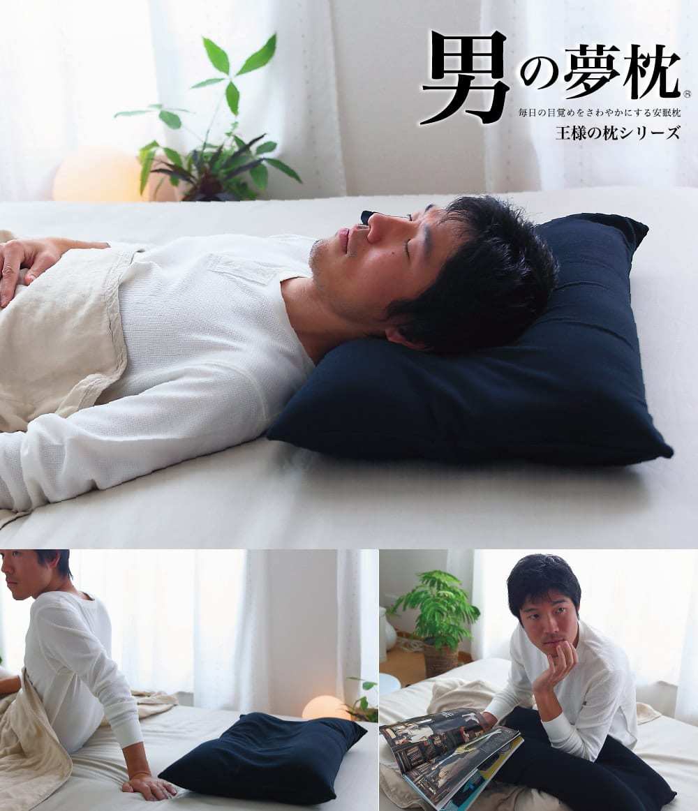 寝汗のニオイや加齢臭を抑えることに特にこだわった 王様の枕シリーズ「男の夢枕」