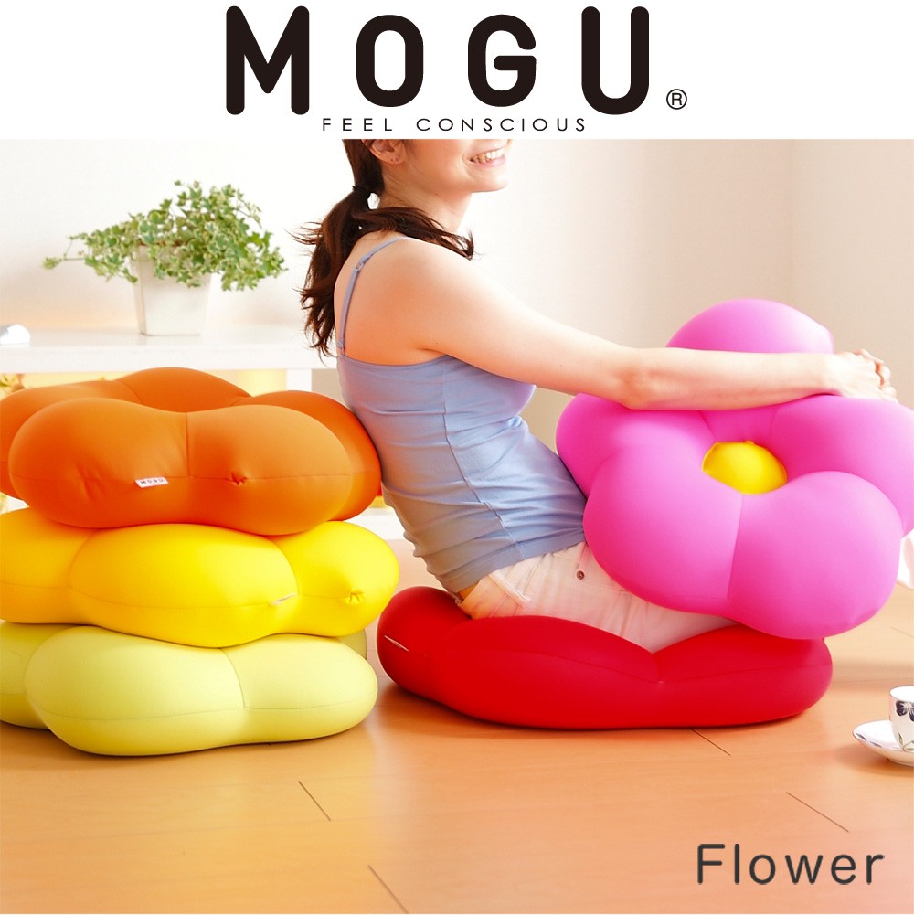全商品オープニング価格！ クッション ビーズクッション 背当て インテリア お花 カラフル 日本製 MOGU フラワー 