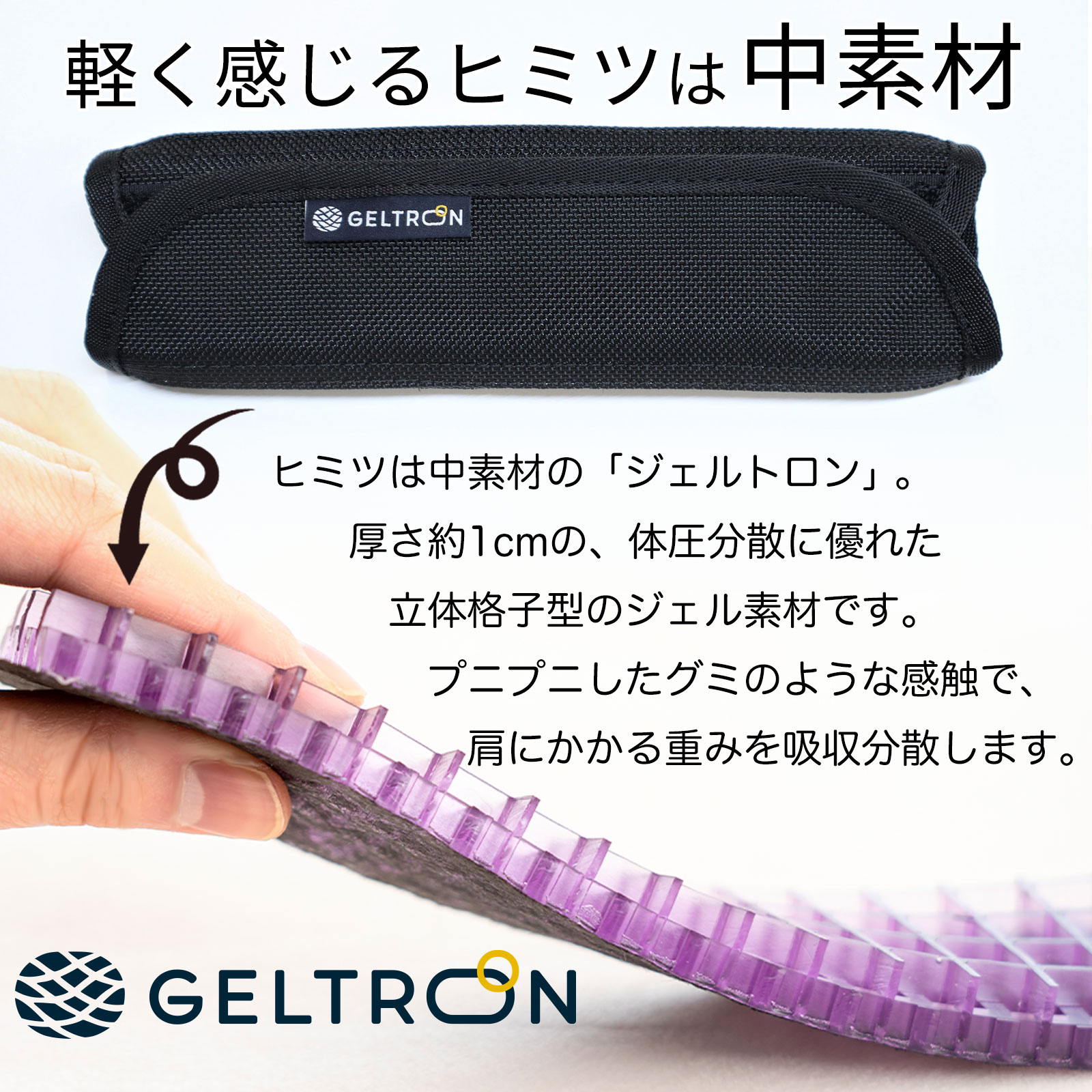 ショルダーパッド ジェルパッド ゴルフバッグ ビジネス 荷物 軽減 日本