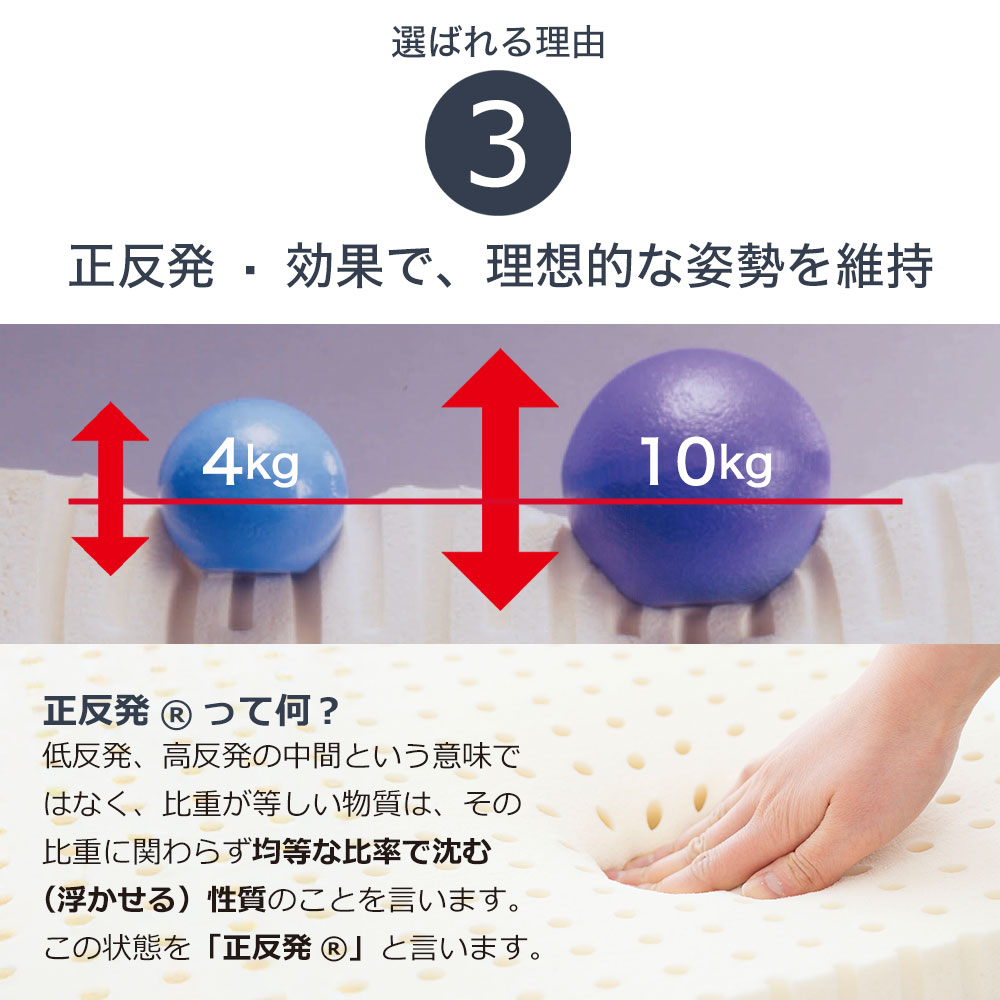 正反発効果で、理想的な姿勢を維持