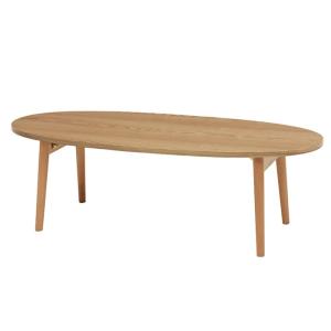 折れ脚テーブル 座卓 完成品 楕円形 幅110cm 木製 折りたたみ リビングテーブル MT-642...