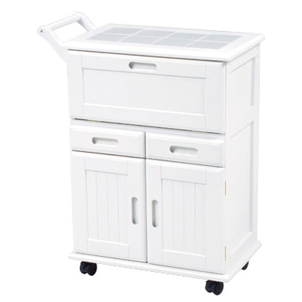 HAGiHARA（萩原） キッチンワゴン キャスター付き キッチン収納 木製