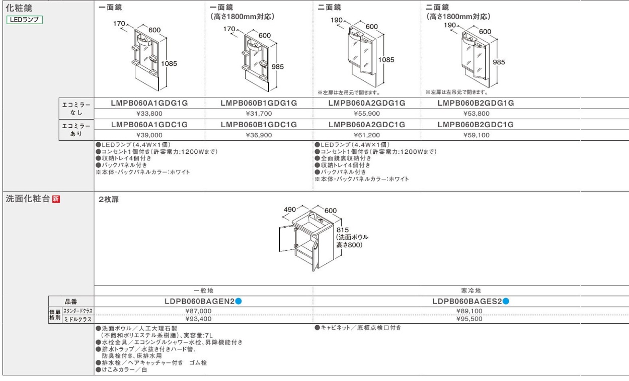 寒冷地仕様 ＴＯＴＯ洗面化粧台ＶシリーズＷ600サイズエコシングル水栓＋ミラーキャビネットLED照明（LDPB060BAGES2A+ LMPB060B1GDG1G）送料無料 :LDPB060BAGES2A-LMPB060B1GDG1G:malukoh shopping - 通販 -  Yahoo!ショッピング