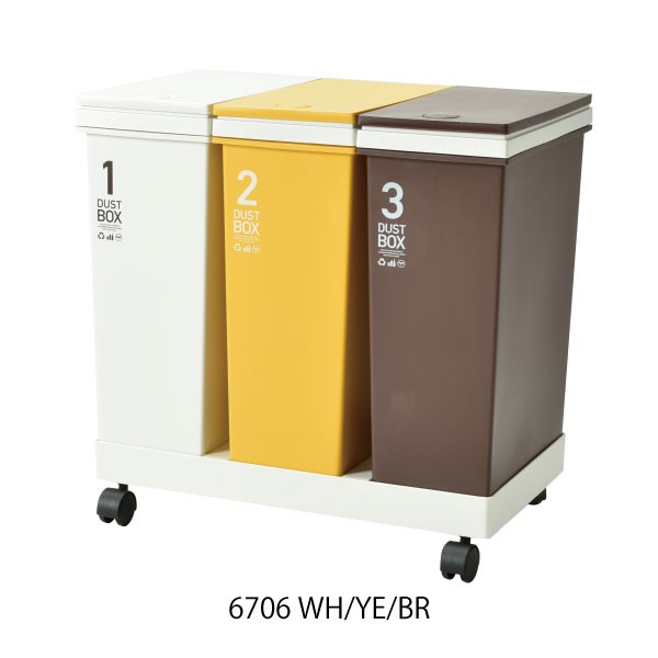 ゴミ箱 ごみ箱 蓋付き 臭わない 3段おしゃれ 分別 スリム キッチン キャスター アイデア ダストボックス 生ゴミ 資源ゴミ横型3分別ワゴン 039a 005 ママチー 通販 Yahoo ショッピング