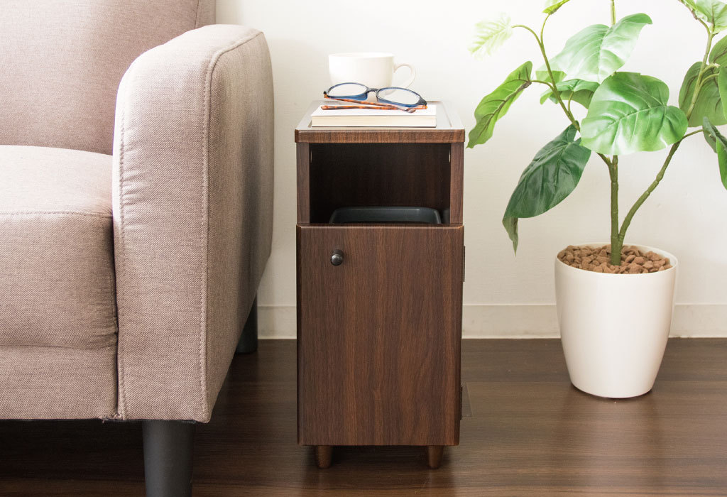 宮武製作所 ゴミ箱 スリム 木目調 コンパクト 6L 10Lゴミ袋対応 サイド