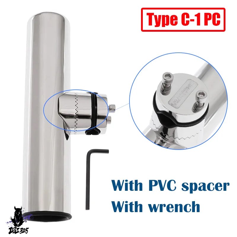 【互換品】 18?26mm回転式ステンレス釣り竿ホルダー ボートアクセサリー 7 8インチ ?1インチ レール 対応 社外製 |  | 01