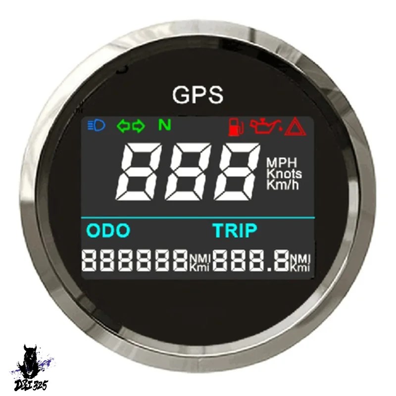 【互換品】 52mmデジタルGPSスピードメーター 999 mph h 走行距離計 液晶ディスプレイ - バイク ボート用 社外製 |  | 02