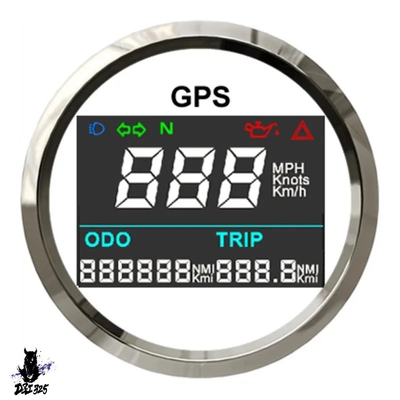 【互換品】 52mmデジタルGPSスピードメーター 999 mph h 走行距離計 液晶ディスプレイ - バイク ボート用 社外製 |  | 01