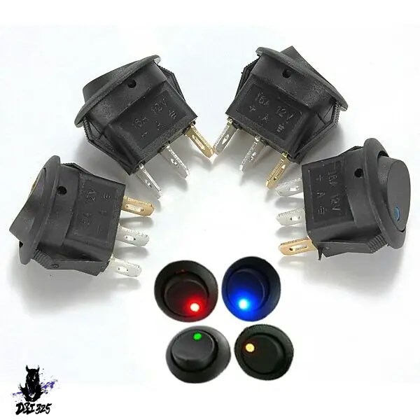 【互換品】 Led Dot Light 24v for Car and Boat Round Rocker On Off SPST Switch 3 Pin - Manufacturer, Vehicle Model, Year 社外製_1