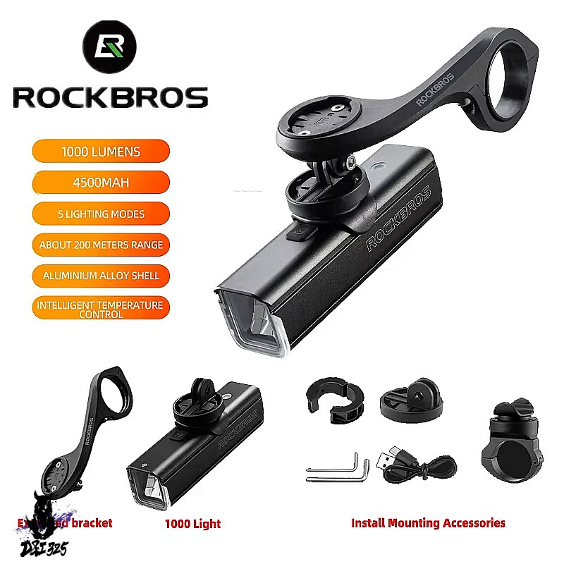 互換品】 ROCKBROS RHL1000-1500 自転車ライト ナイロン ライト