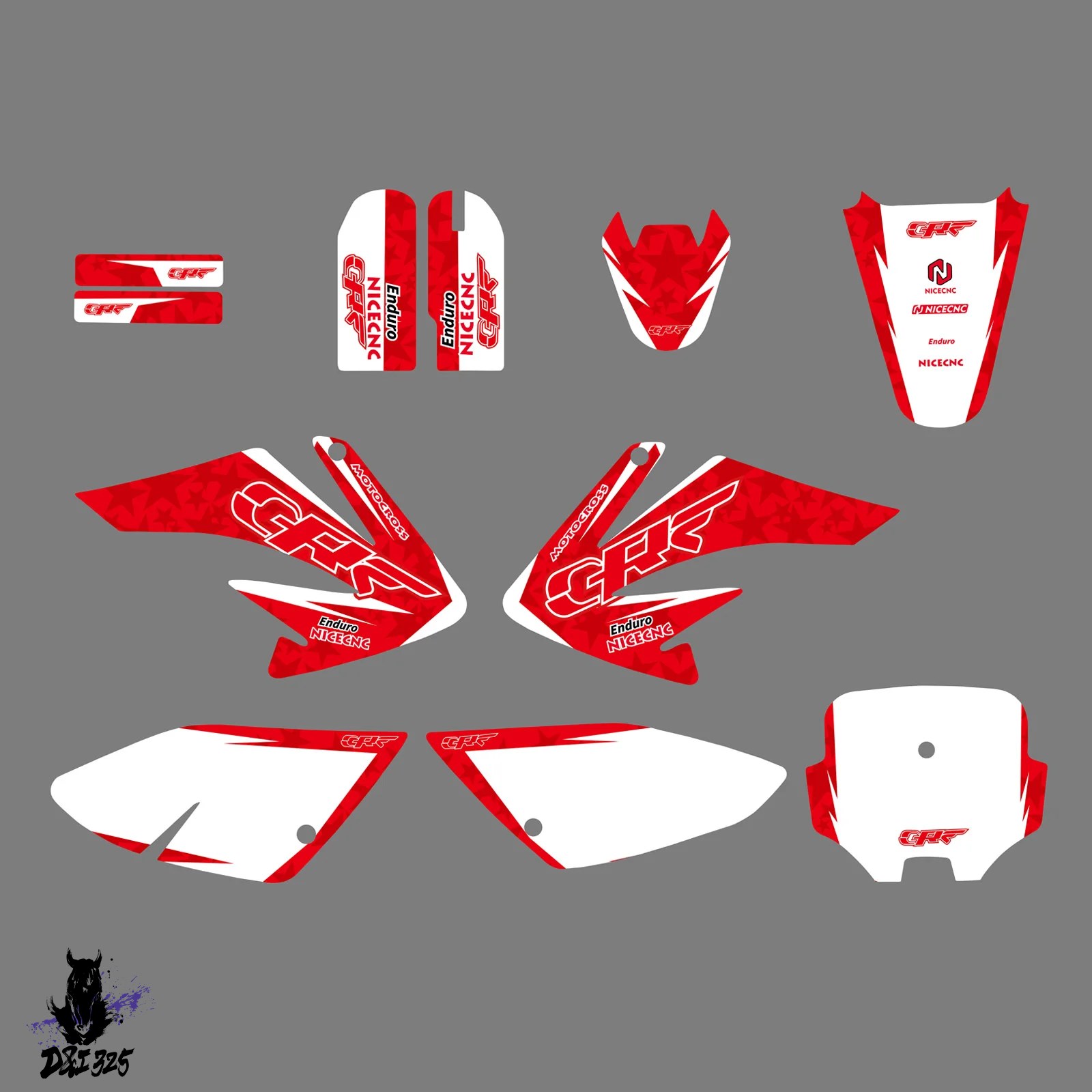 【互換品】 ホンダ CRF 70 CRF 80 CRF 100 CRF80 CRF100 2004-2010 バイクグラフィック背景デカールステッカー 社外製_1