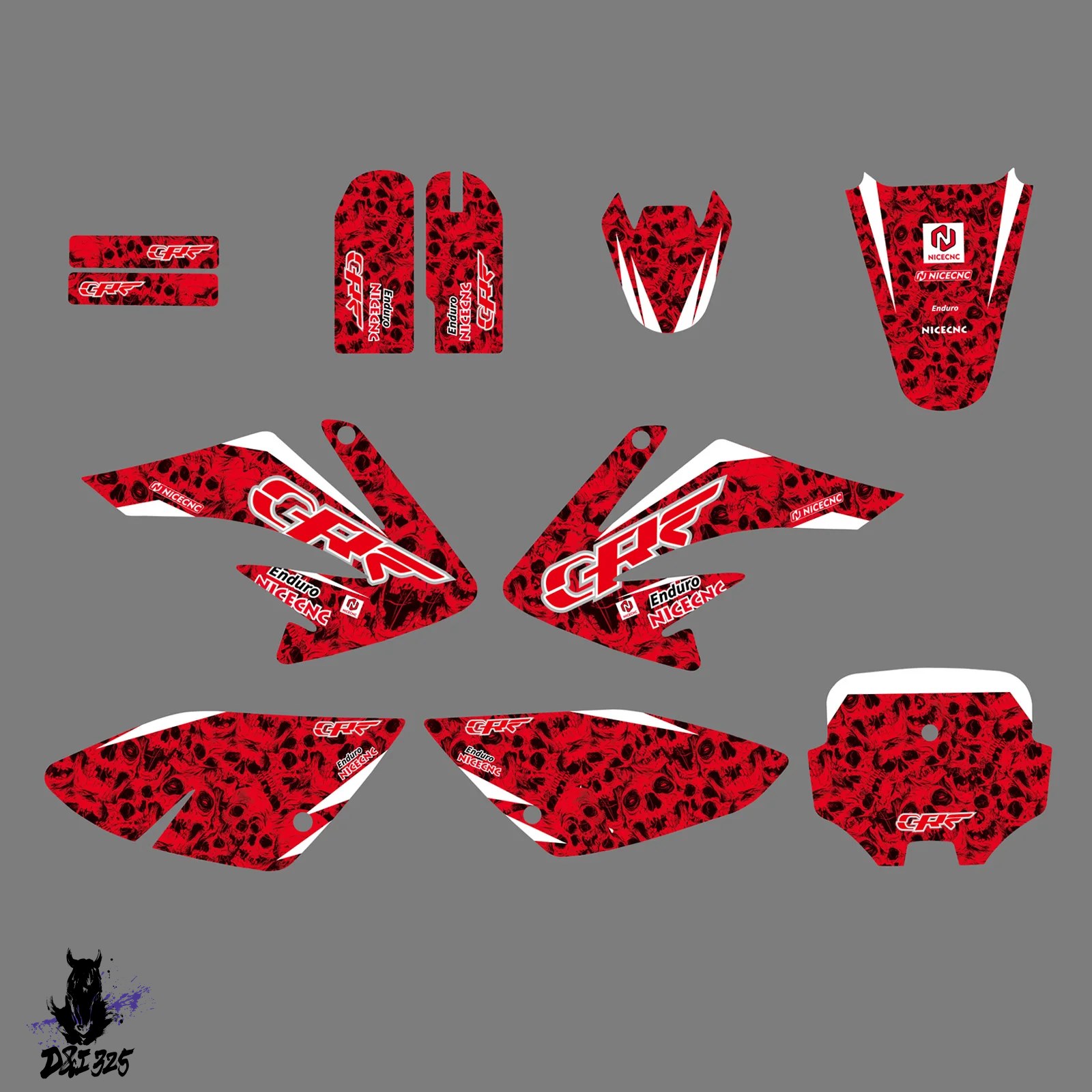 【互換品】 ホンダ CRF 70 CRF 80 CRF 100 CRF80 CRF100 2004-2010 バイクグラフィック背景デカールステッカー 社外製_5