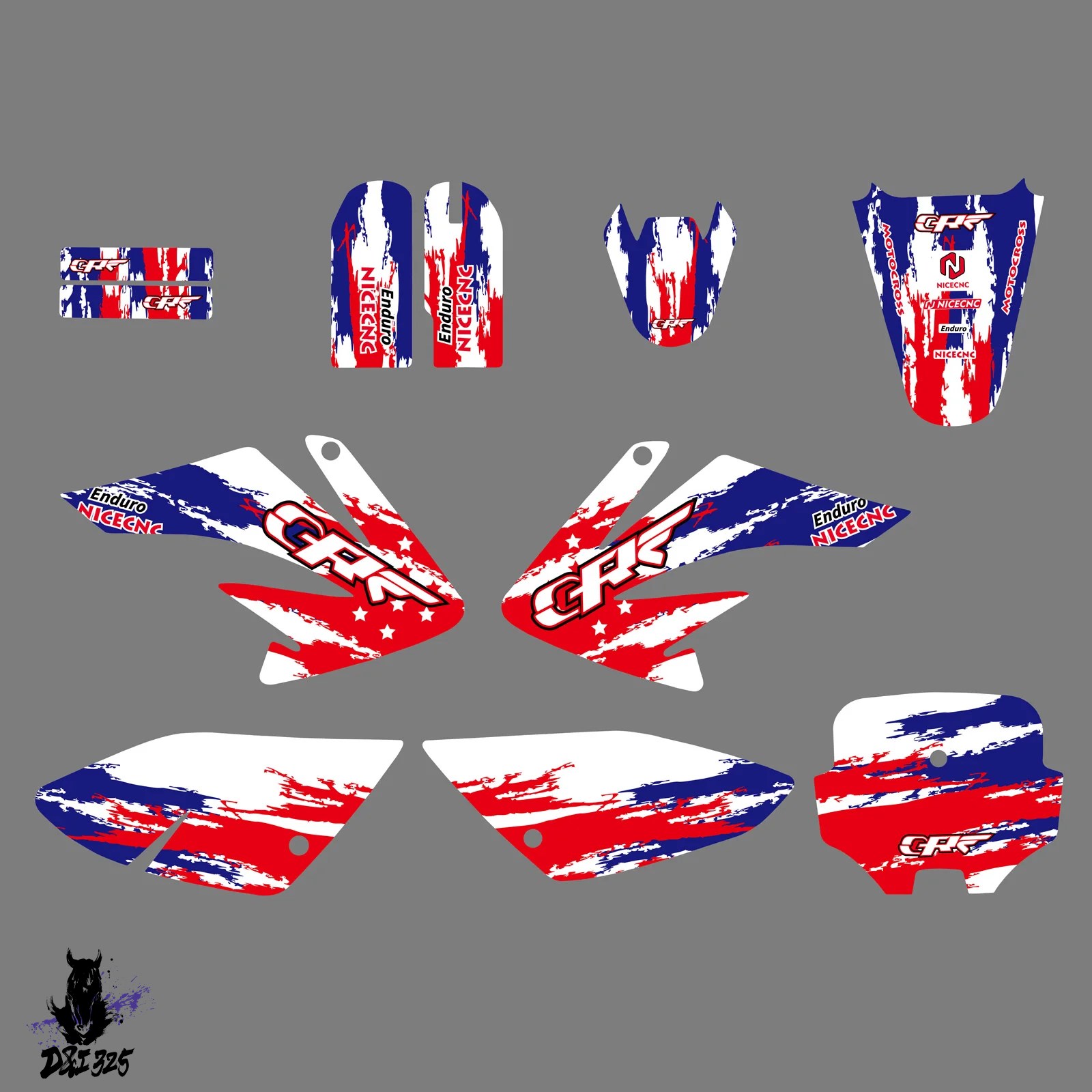 【互換品】 ホンダ CRF 70 CRF 80 CRF 100 CRF80 CRF100 2004-2010 バイクグラフィック背景デカールステッカー 社外製_3
