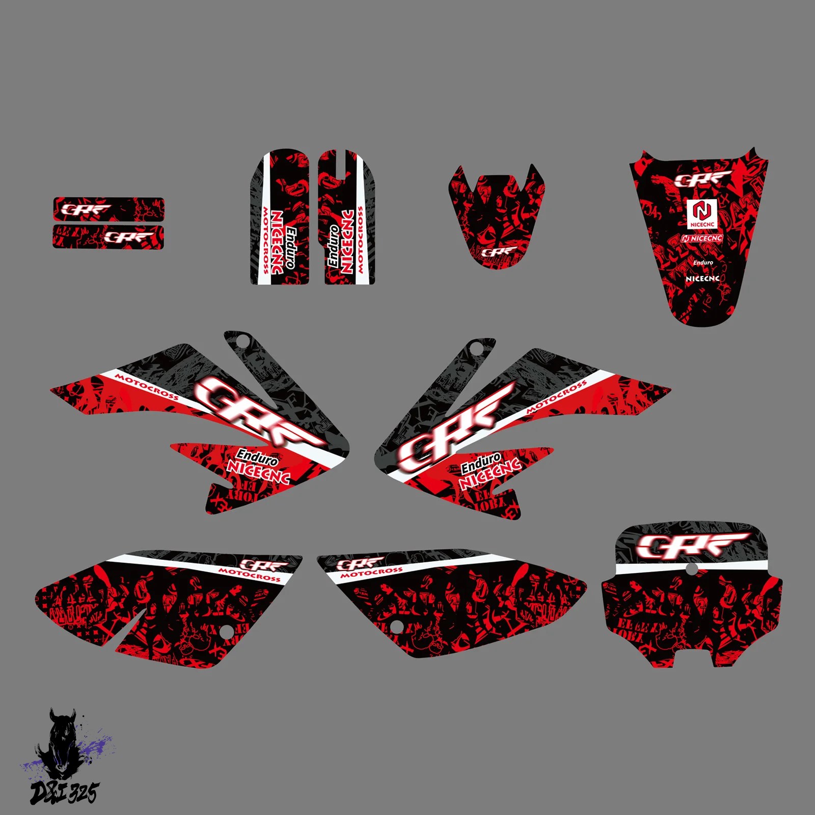 【互換品】 ホンダ CRF 70 CRF 80 CRF 100 CRF80 CRF100 2004-2010 バイクグラフィック背景デカールステッカー 社外製_4