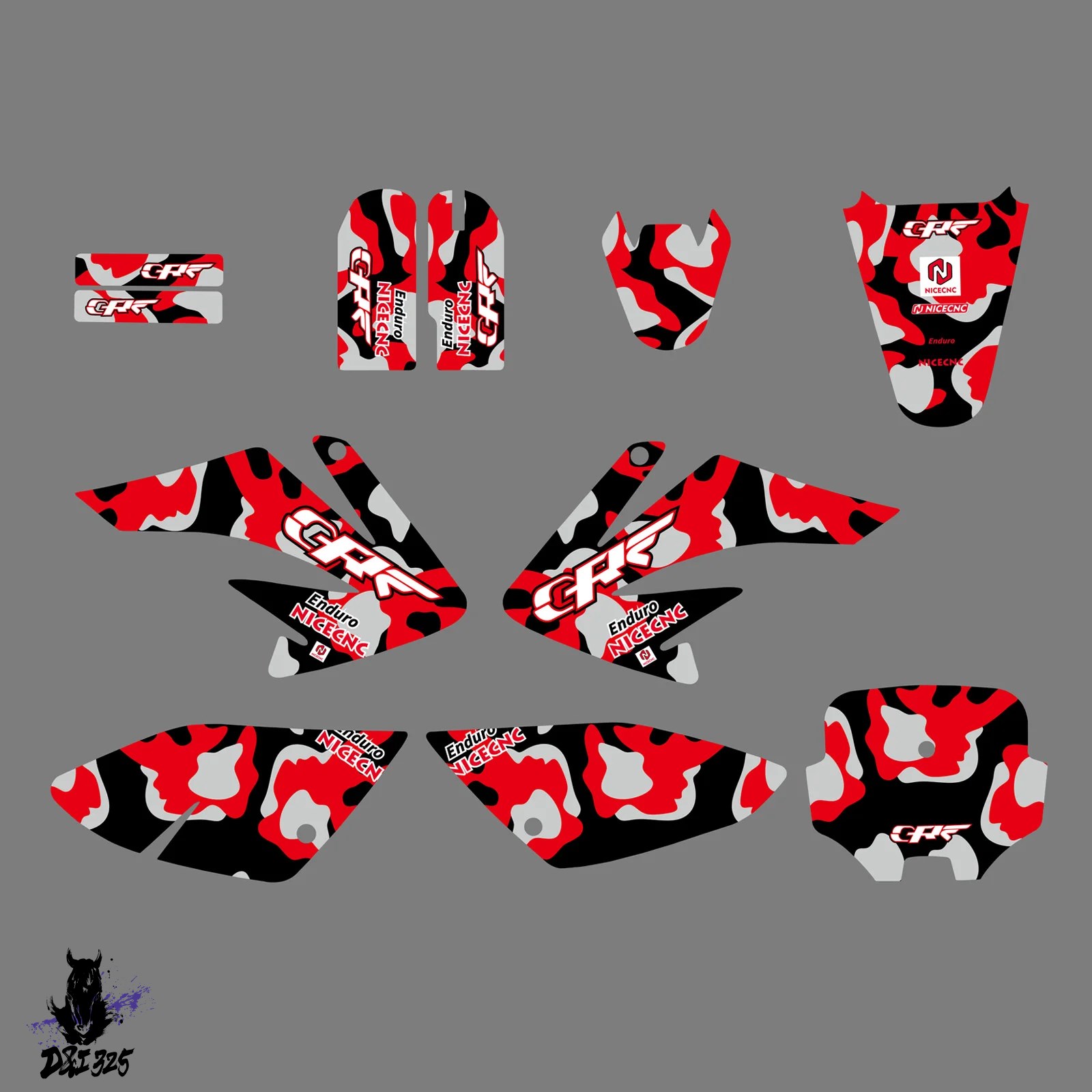 【互換品】 ホンダ CRF 70 CRF 80 CRF 100 CRF80 CRF100 2004-2010 バイクグラフィック背景デカールステッカー 社外製_2