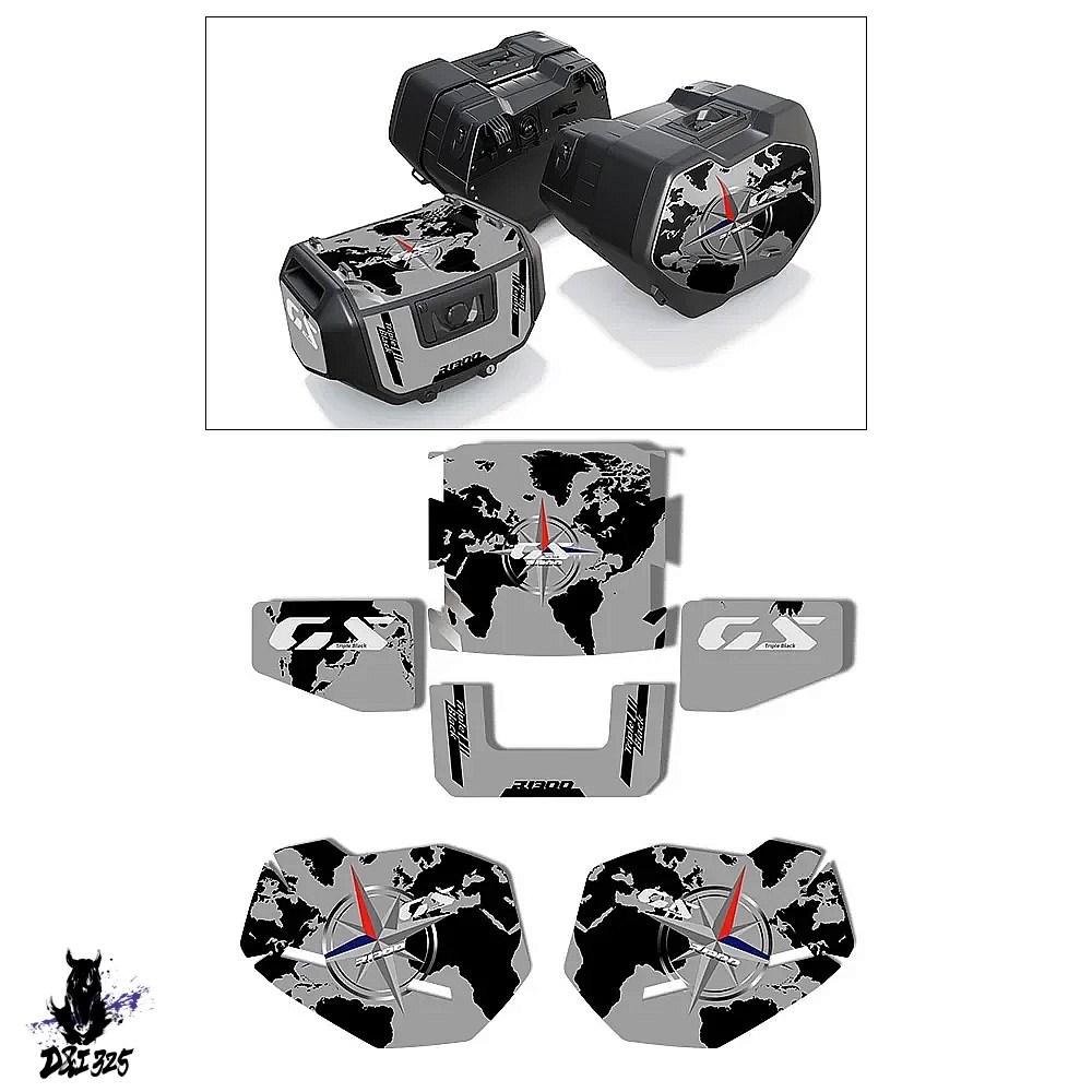 【互換品】 BMW R1300 GS 2023-2024ステッカー ケース オプション719トリプル 黒バイクデカール 社外製_7