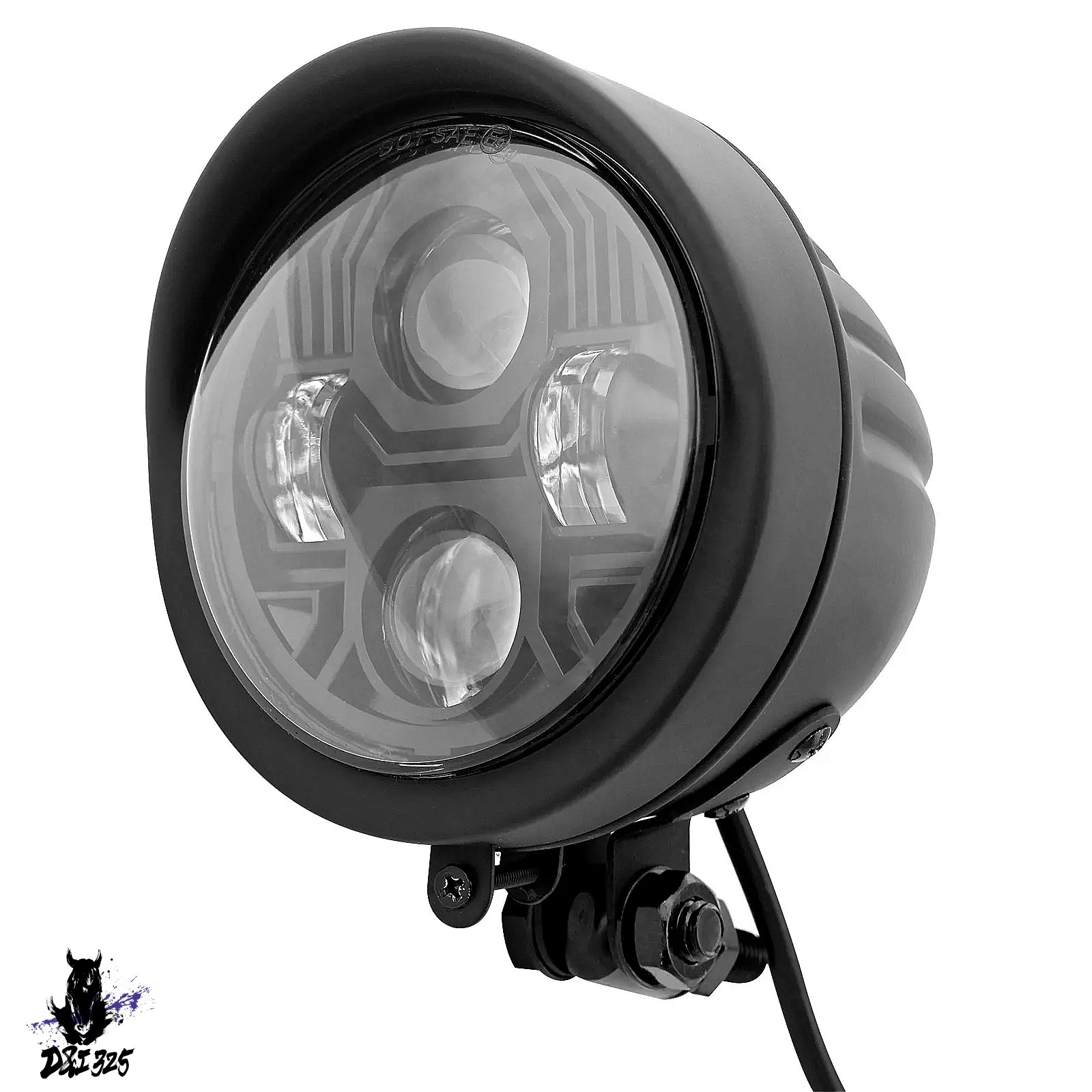 3と　アイアンバー 互換品】 ハーレーダビッドソン 4.5インチ LEDヘッドライトスポット