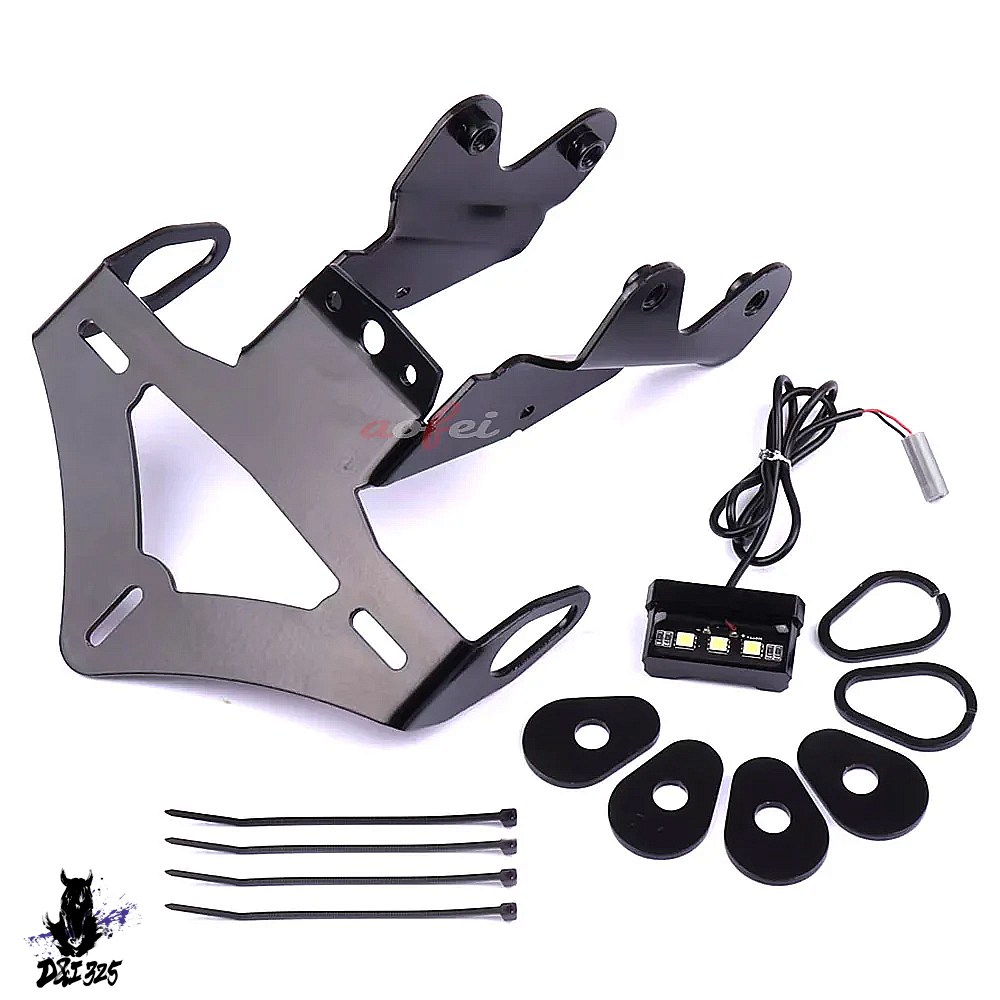 ヤマハ MT-092024 2025用 LEDテールライト付きバイクリアフェンダーブラケットナンバープレートホルダーフレーム バイク