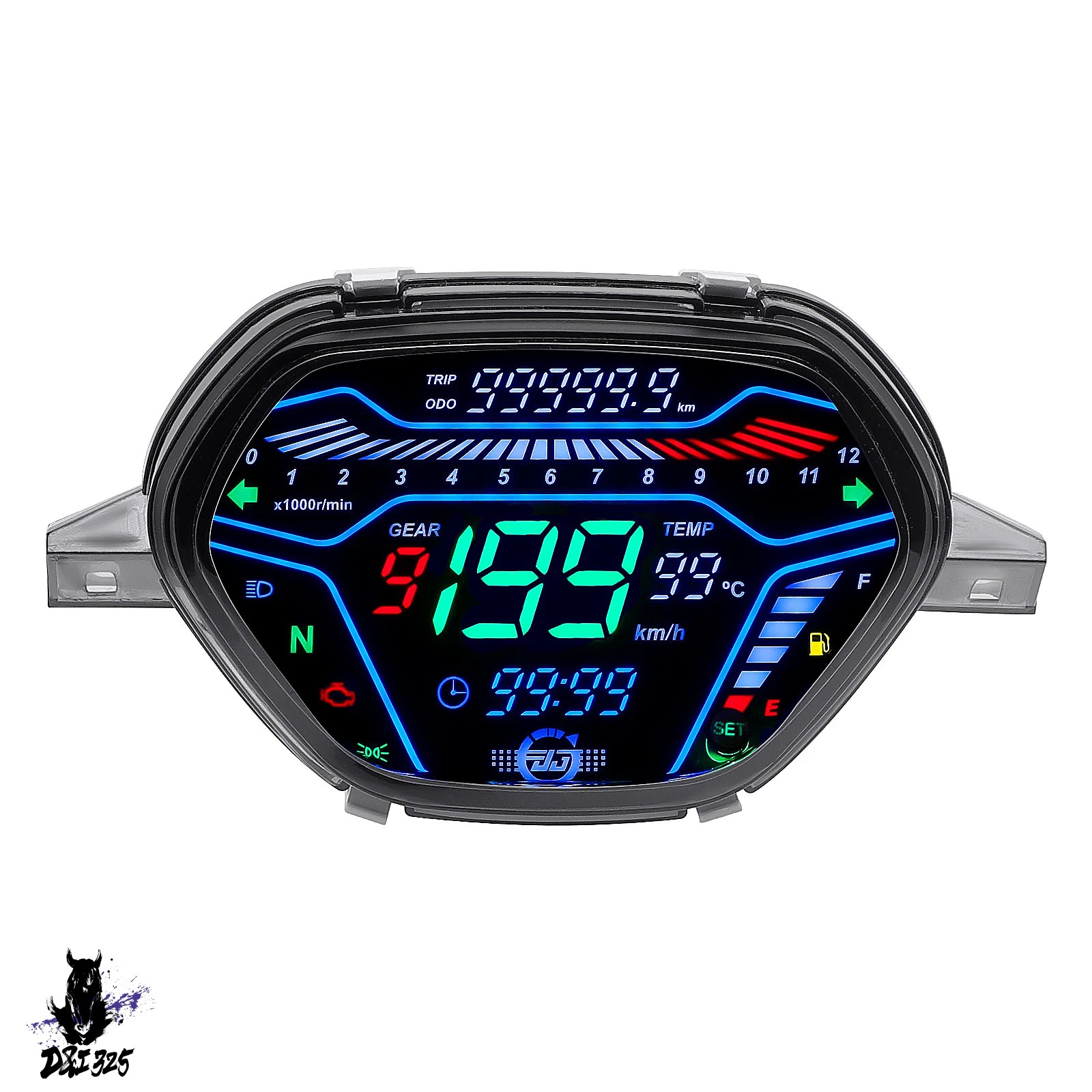 【互換品】 トヨダ CD110 α 2017 LEDデジタルスピードメーター インジケーター HONDA Wave100 CD110 修正波形エキゾーストグラム EX5 CLASS1 CX DX 社外製