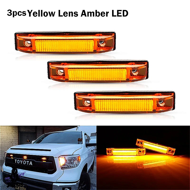 【互換品】 アンバー/ホワイト LED 車フロントグリルライトアセンブリ配線ハーネスキット 2007-2014 トヨタ FJ クルーザーパーキング/ドライビングライト 社外の画像