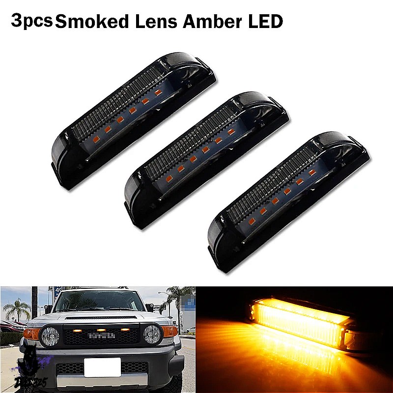 【互換品】 アンバー/ホワイト LED 車フロントグリルライトアセンブリ配線ハーネスキット 2007-2014 トヨタ FJ クルーザーパーキング/ドライビングライト 社外の画像