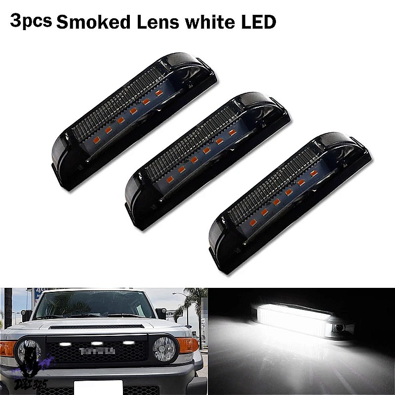【互換品】 アンバー/ホワイト LED 車フロントグリルライトアセンブリ配線ハーネスキット 2007-2014 トヨタ FJ クルーザーパーキング/ドライビングライト 社外の画像