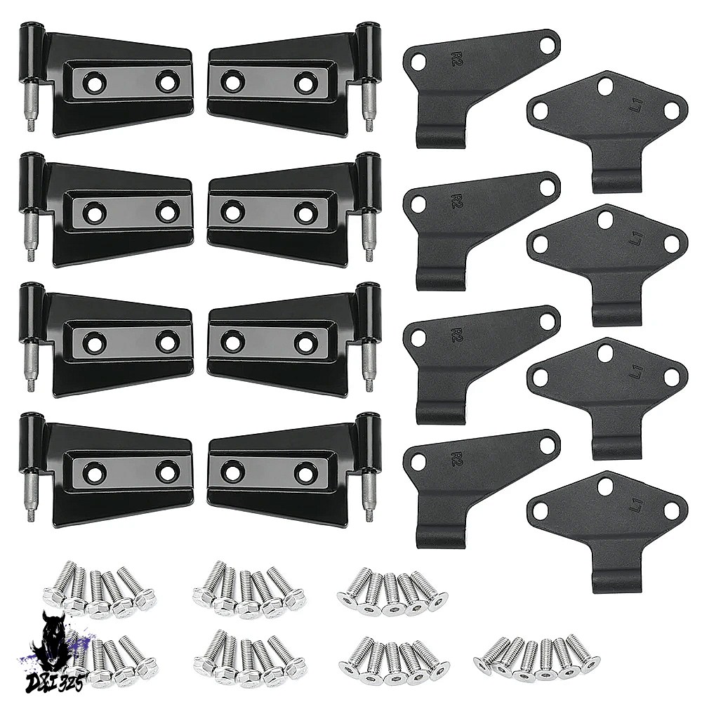 【互換品】 ジープ ラングラー JK 07-18用 ヒンジアセンブリ 36ボルト インナー＆アウター 55395387AE 55395386AF 55395384AH 4個 社外製_1