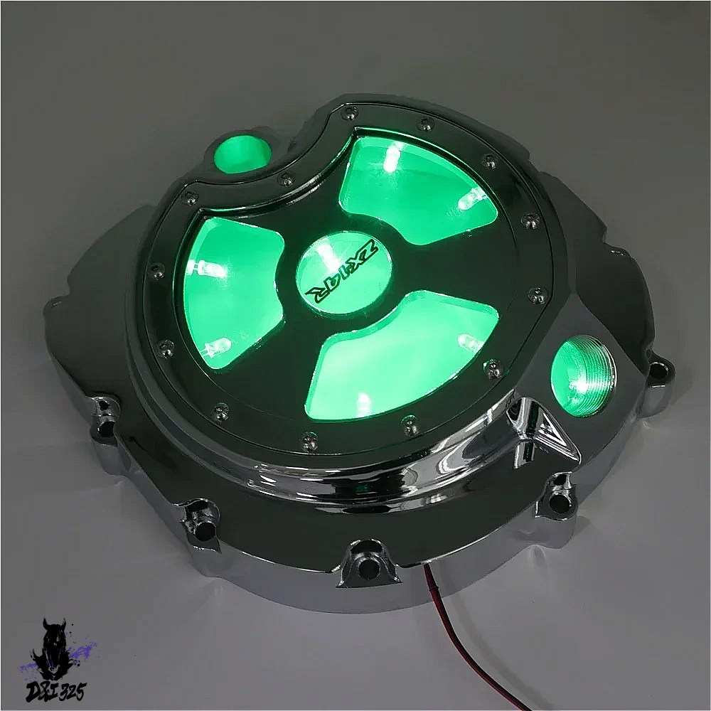 【互換品】 カワサキ ZX14R ZZR1400 20062022用 アルミニウムLEDクリアエンジンクラッチカバー 社外製の画像