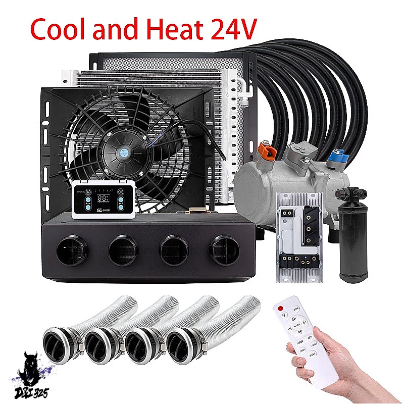 コンプレッサークーラー 互換品】 汎用 4穴電動エアコンコンプレッサー 12v/24v カーエアコン