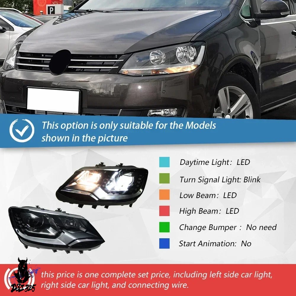 VW フォルクスワーゲン シャラン 2012 ヘッドライトセット USヘッドライト VW Sharan 2012-2018 HIDキセノンビームプロジェクター